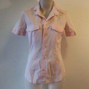 NWOT Womens Notify Pink Short Sleeve Button Shirt Top 42 US/L *